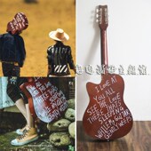 新款 旅拍文艺婚纱摄影拍照英文字母木吉它影楼创意拍摄大吉他道具