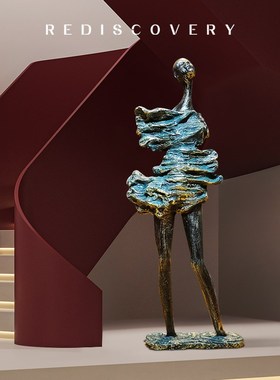 大型雕塑摆件工艺品酒店大堂客厅抽象落地售楼处装饰品人物艺术品