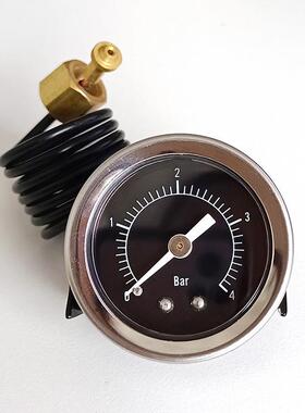 Y4轴向4公斤表铁壳BIX压力表01机/8内牙支架带毛细管咖啡压力表抗