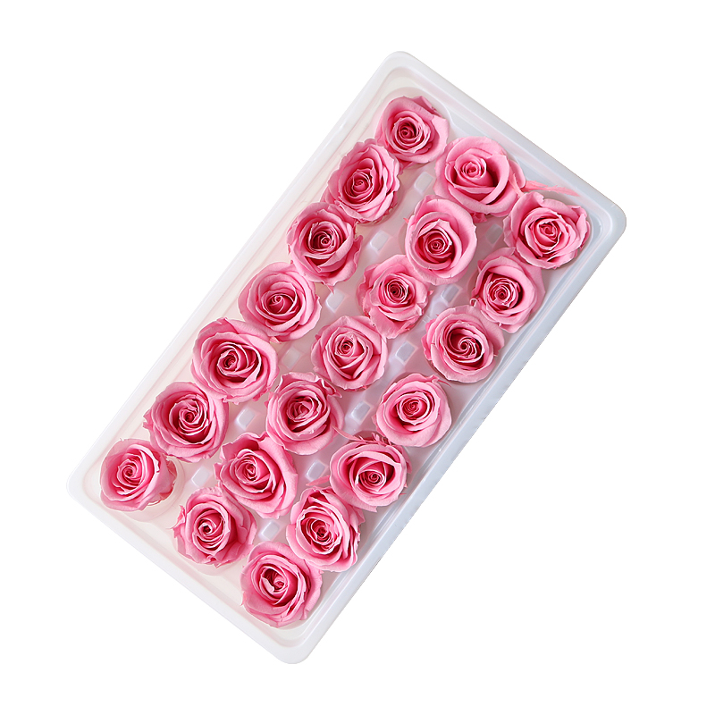 永生花玫瑰整盒21朵diy手工装饰保鲜花干花材料包玻璃罩礼盒点缀