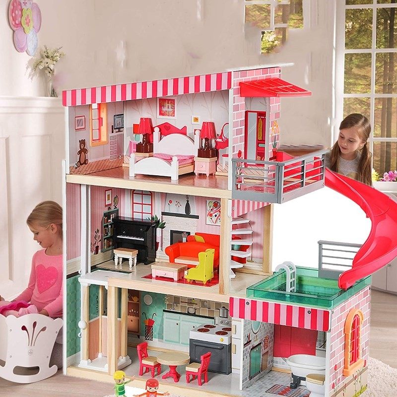 过家家房子豪华别墅大号玩具娃娃屋木质女童玩具3一9公主房娃娃家