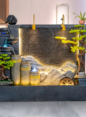 水幕墙假山流水喷泉别墅庭院水景屏风公司开业送礼装饰景观家居摆