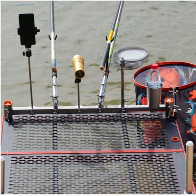 钓台多功能一体组合支架 炮台架座鱼护饵料架灯架配件 加厚不锈钢