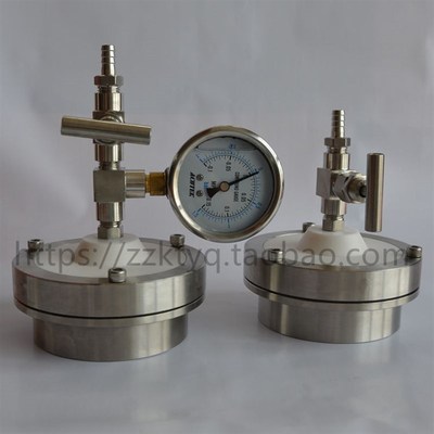 管式炉法兰机械压力表 不锈钢壳体压力表 真空法兰压力表