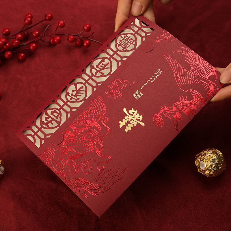 2024新款结婚请柬请帖婚礼邀请函照片定制婚宴纸质喜帖高级感打印