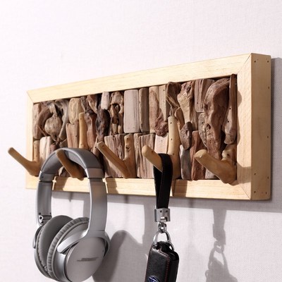 挂衣架壁挂墙上进门玄关挂衣钩创意实木衣帽钩卧室墙面挂钩免打孔