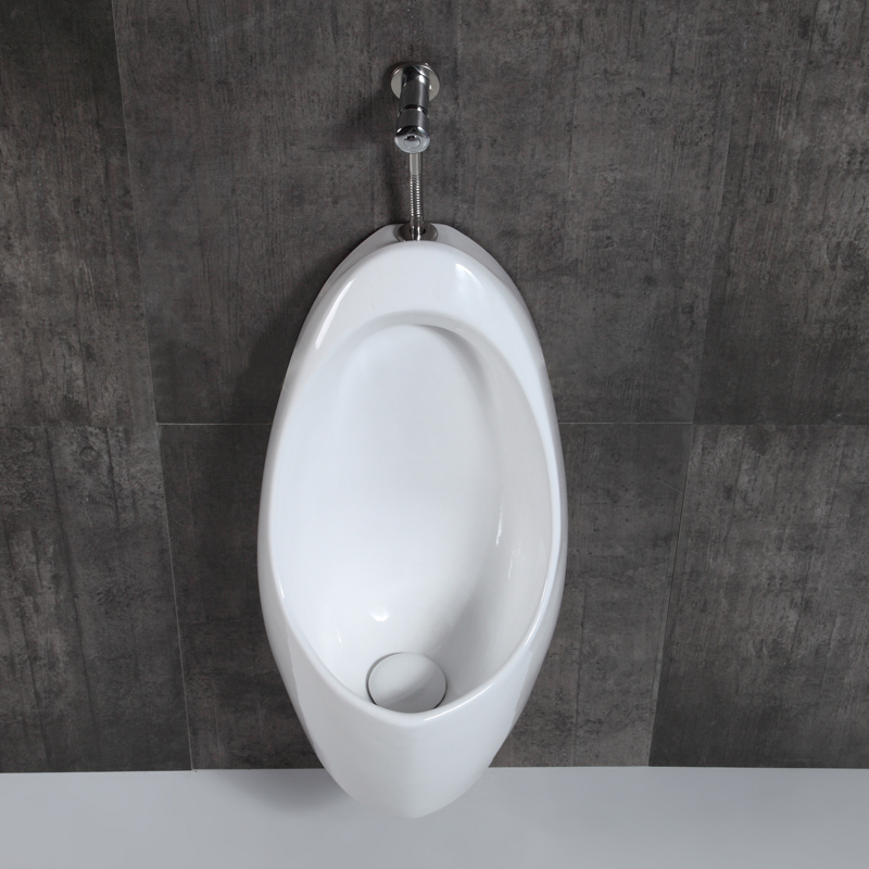 手按小便器落地式手动小便斗陶瓷家用卫生间挂墙式手动小便池尿斗