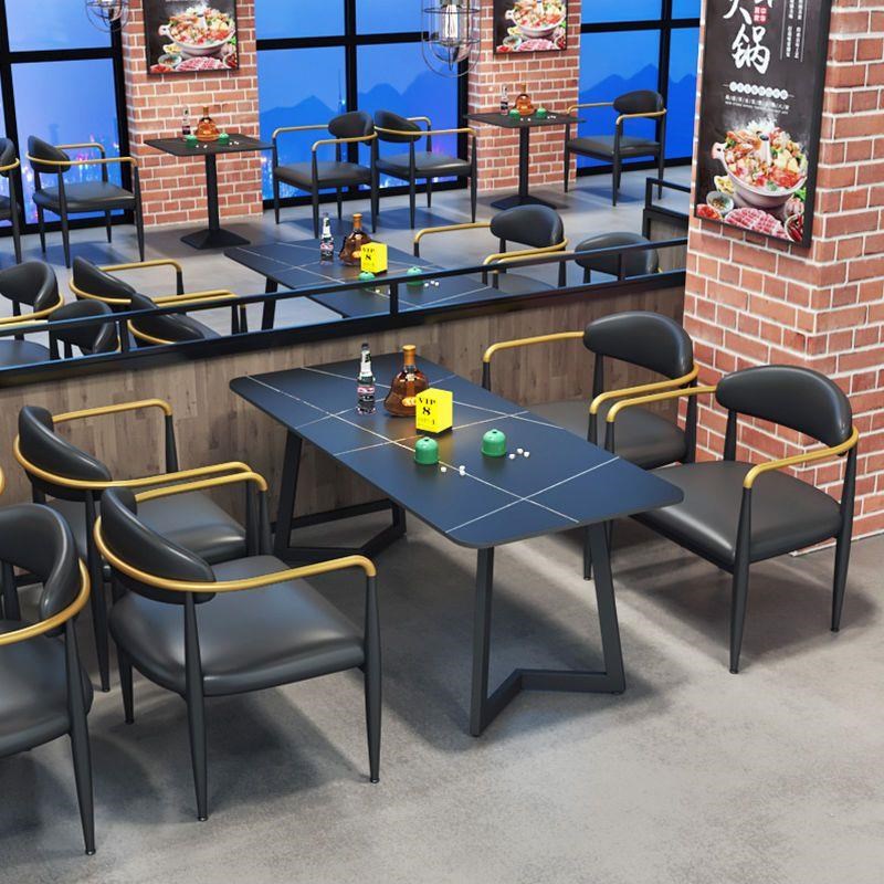 工业风火锅烧烤店餐厅咖啡奶茶店岩板餐桌椅组合清吧餐椅铁艺椅子
