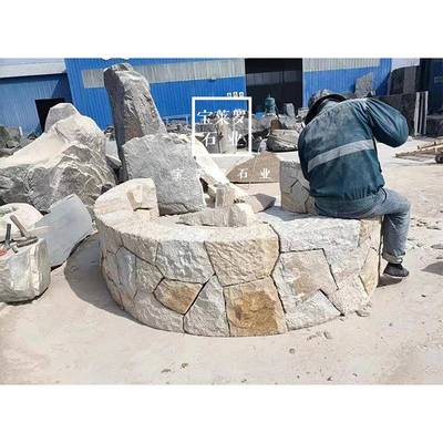 金麻柏坡黄黄麻石150黄自然石观锈造石景置石汀步石庭园景