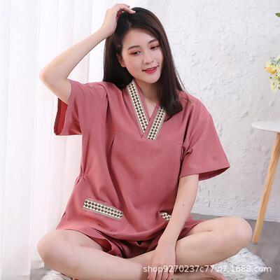 苎麻汗服蒸服温泉拿服情侣大004#加加肥男女款浴服按摩桑洗浴服