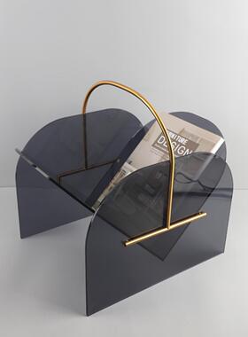 北欧创意亚克房1406收力手提杂饰志架纳报刊书架装饰摆件书酒店家