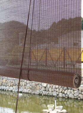 室WB7外水上漆竹帘卷帘F7558HS9窗帘家用阳台遮阳帘户外凉亭防Z防