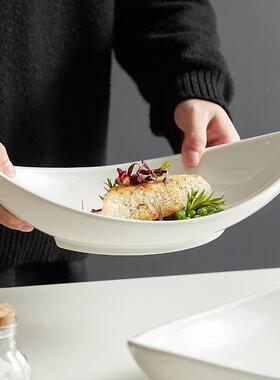 盘子家碗用222新款高端白色北欧形高级感菜盘酒店WBO餐厅异餐具餐
