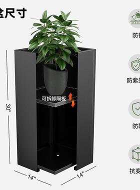 不锈钢花箱围售栏楼部35979金属花字盆广场商场写可楼大堂景观盆