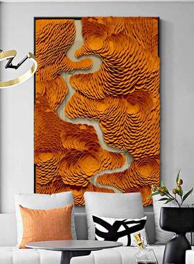 后LM038现廊代墙上的独龙江装饰画画客厅卧室玄关抽感象感走挂画i