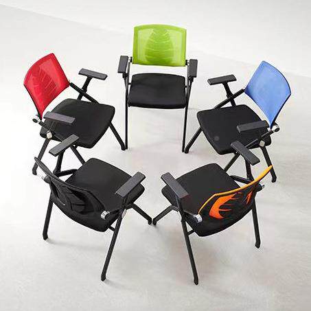 办公滑椅训折椅叠带写培字桌板C252会议椅职员可移动翻板椅子滚轮