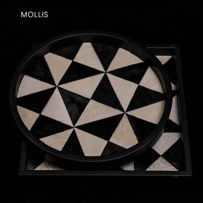 真马毛纯手拼工家居装香饰薰托盘收纳YXJ盘艺接术陈列