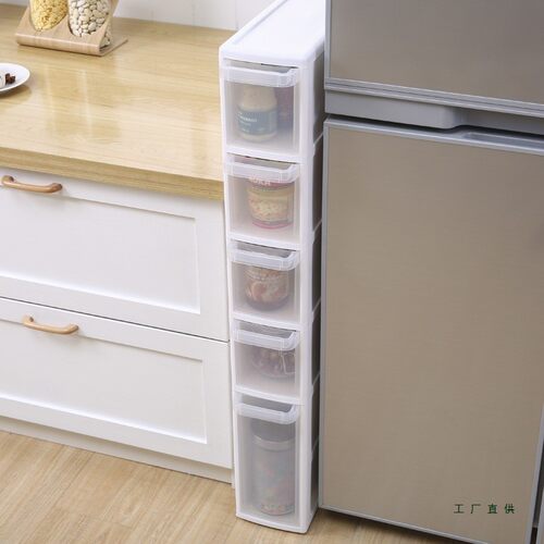 1整4cm箱夹缝收纳柜窄多F956T869层置物架卫生间塑料理侧纳边柜冰