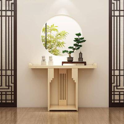 供新中式玄关桌入户案翘头禅意桌实木香案古95829仿长条大厅玄关