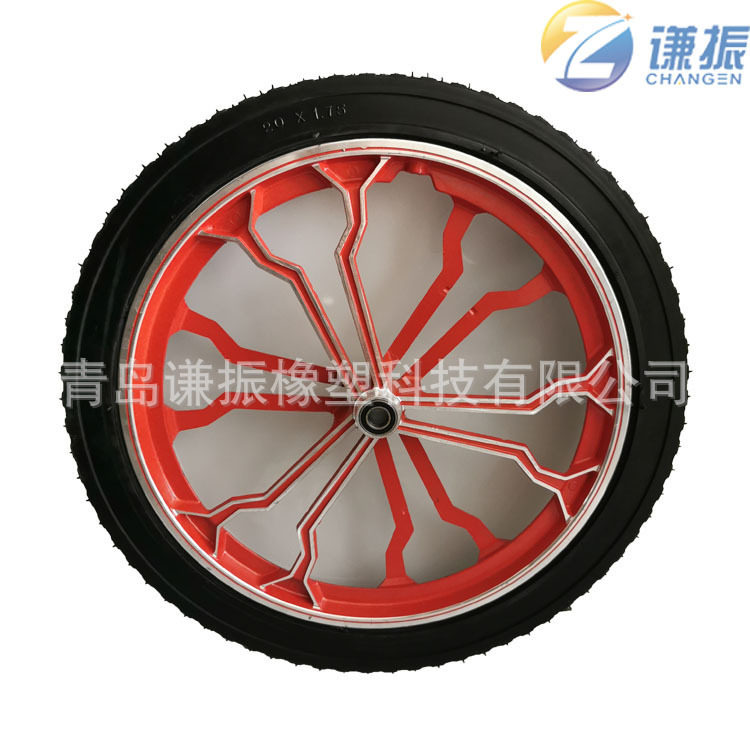 20寸铝合金轮毂20寸拖车轮子 20x1.75橡胶轮胎 环卫车轮子