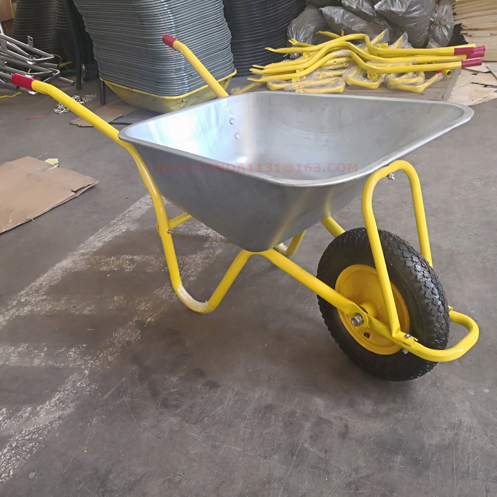 镀锌钢铁独轮手推车90L工地用