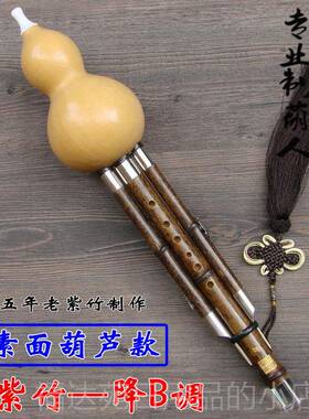 高档东云 葫奏芦 乐器 初学 专业演型素丝面葫芦老葫紫竹降B调C调