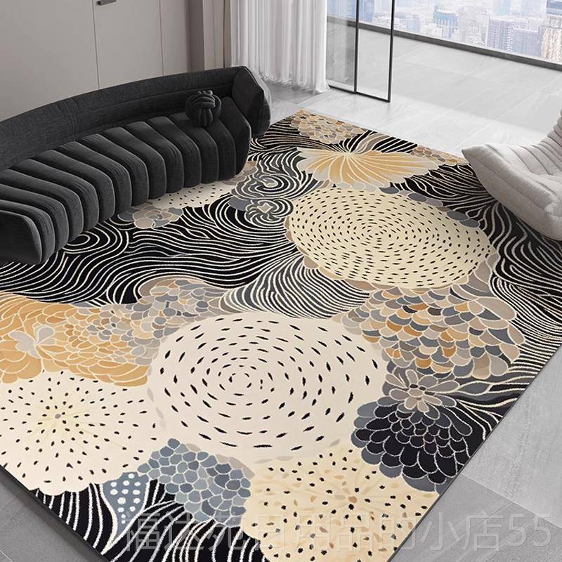 高档地毯复古茶美式设计师款做旧古风轻奢高级感家用几毯厅客地中