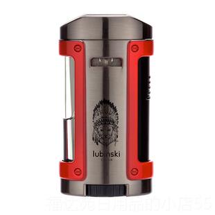 高档LUBI锌NSKI鲁打宾斯电基四直冲防风金属电镀合金镀喷漆雪茄火