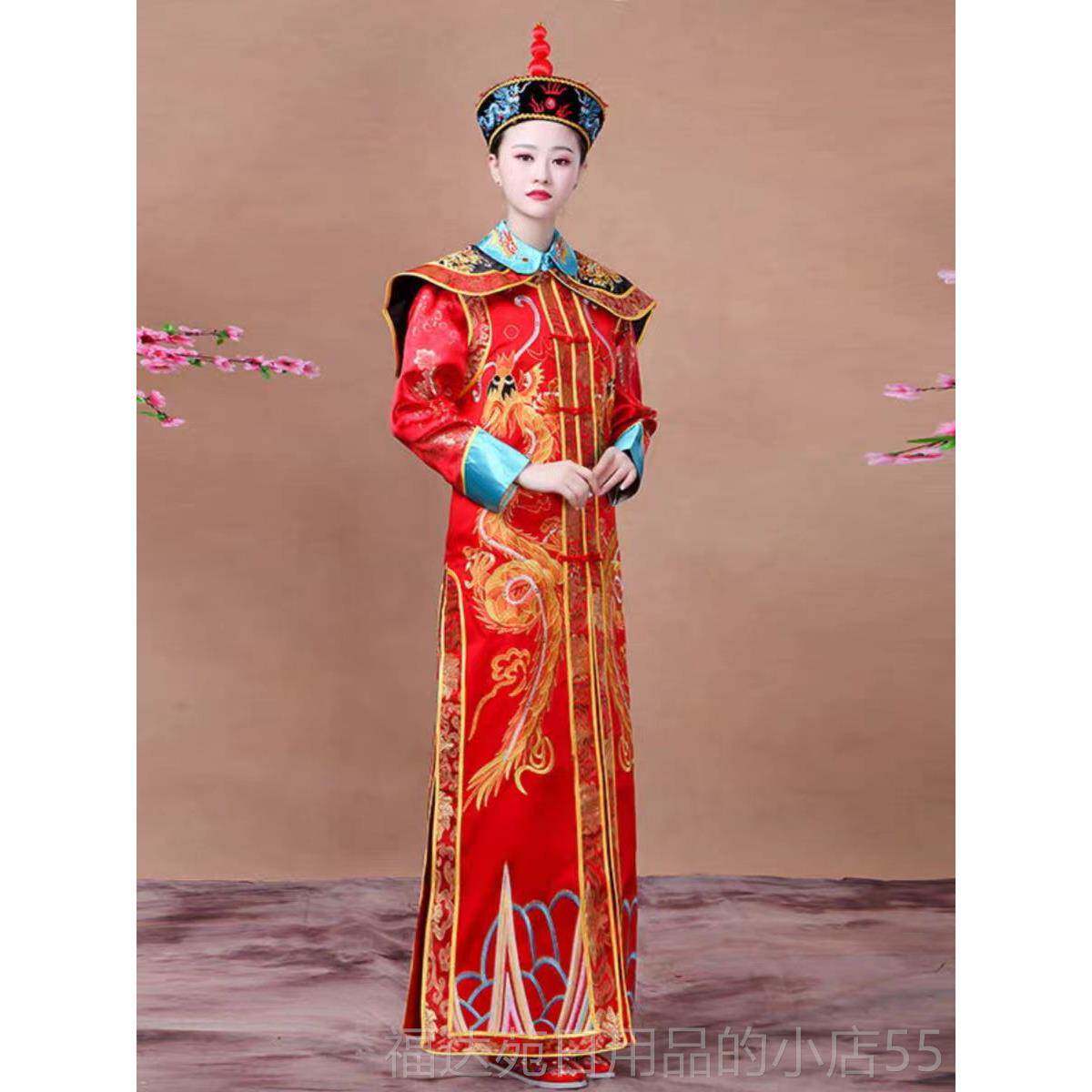 高档代清朝官服宫廷古古装皇后皇帝龙袍男服大臣太监卫兵演出侍服