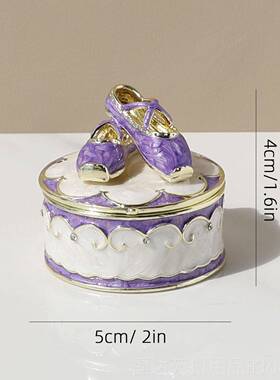 高档白色芭蕾盒舞鞋指圆金戒指项炼首饰盒合戒盒珠宝盒送女朋友礼