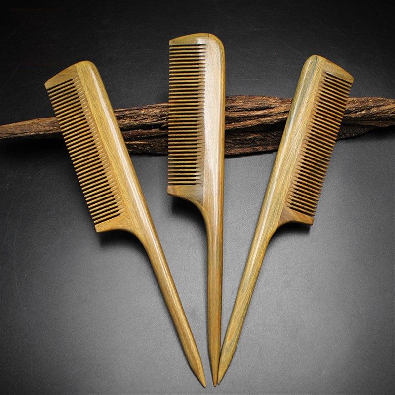 逸舍儿童尖尾梳檀香檀木梳子尖头挑梳分发线宝宝女孩长发专用密梳