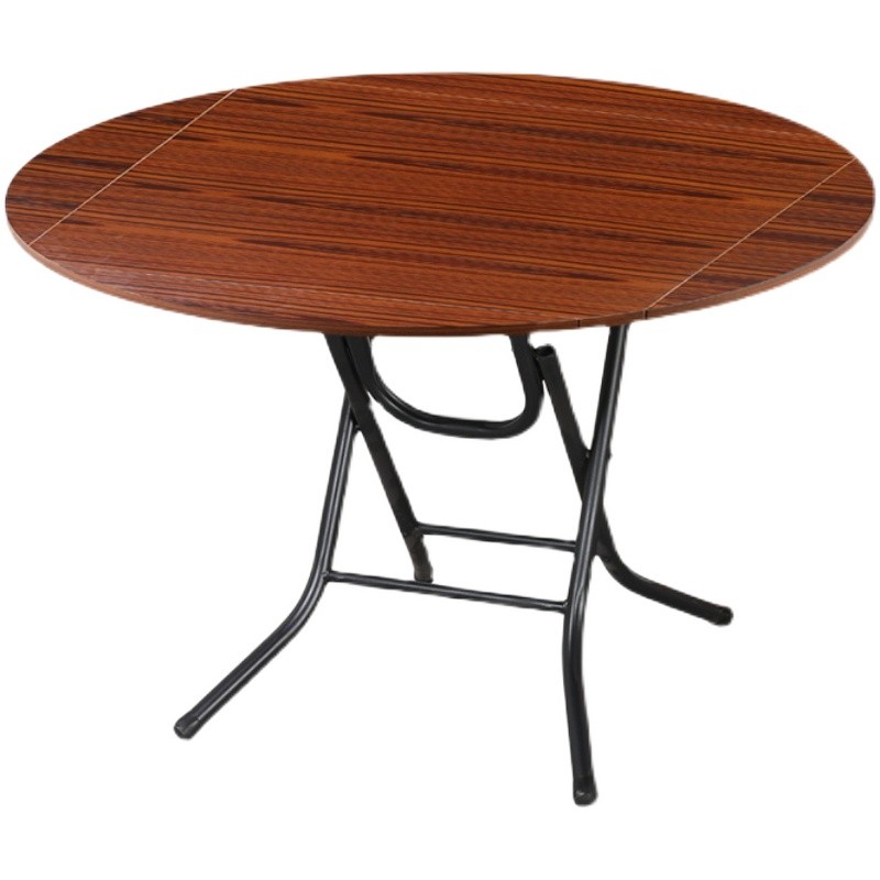 简易折叠餐桌圆形正方形桌实木可吃饭桌大圆桌小户型家用折叠饭桌