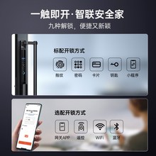 剑芯断桥铝大拉手指纹锁重型装甲推拉门专用电子防盗玻璃门平移门