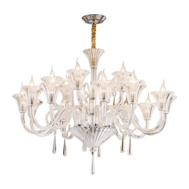 简约现代客厅吊灯奢华大气餐厅水晶灯卧室欧式蜡烛灯具别墅法式灯