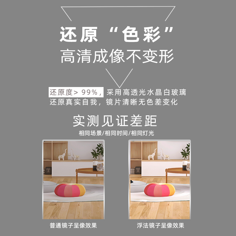 镜子贴墙自粘全身穿衣镜女学生宿舍卧室壁挂家用大试衣镜挂墙粘贴