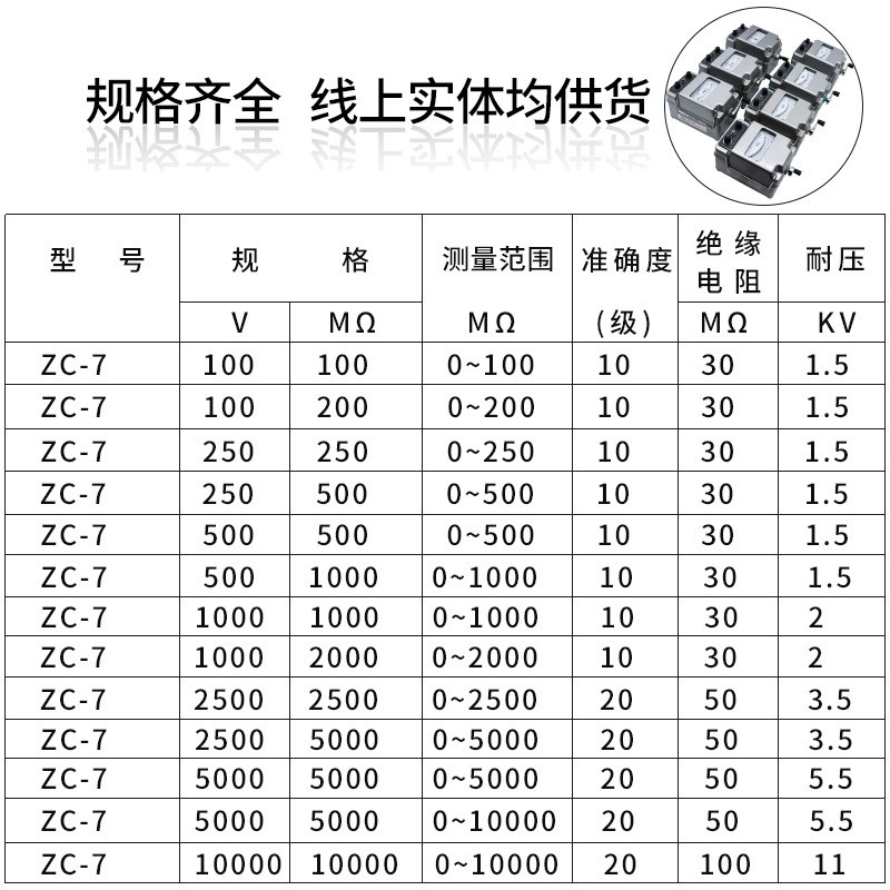 上海第六电表厂梅格牌ZC-7绝缘电阻表兆欧表0V摇表