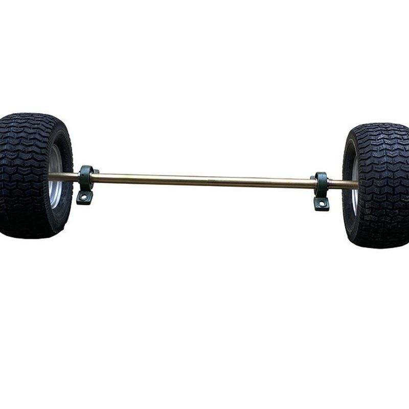 改装四轮沙滩车配件 卡丁车1米后桥后轴DIY拖板挂斗悬挂带6寸轮胎