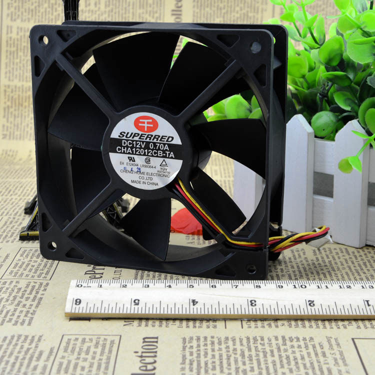 原装千红CHA12012CB-TA-F12V0.70A120384线PWM温控散热风扇