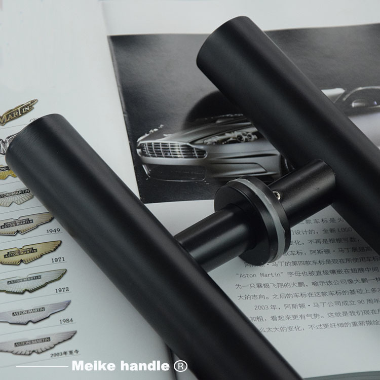 孔距00/900/1./1.5米不锈钢黑色大门扶手 圆管玻璃浴室门长拉手