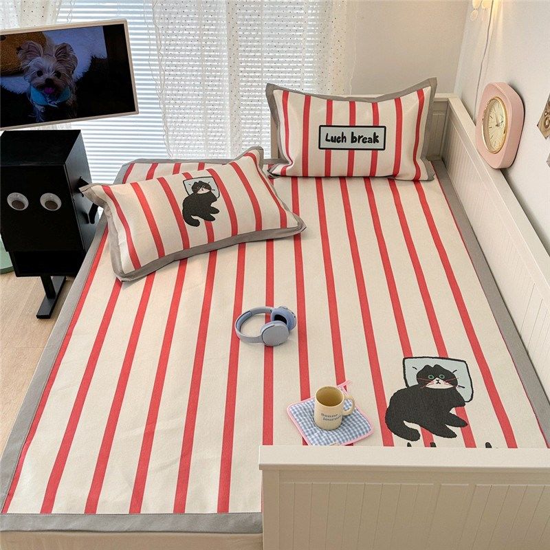 900D韩系爱心狗狗冰丝席夏季凉席子可机洗1.5m1.8空调软席三件套