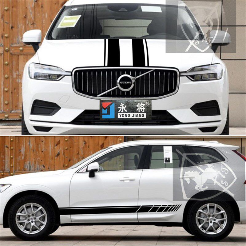 沃尔沃XC60 车贴拉花 V40 S60 改装机盖贴纸 XC90 车身侧裙边贴花