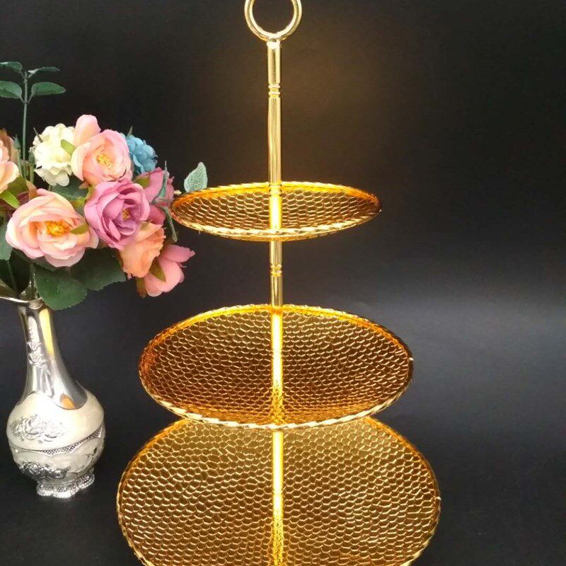 欧式多层干果盘合金KTV小吃盘酒店糖果盘瓜子盘水果拼盘酒吧零食