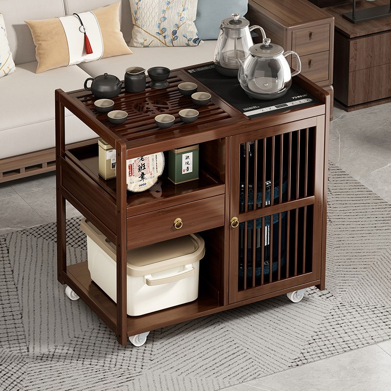 移动边几茶台沙发茶几家用茶桌客厅茶水柜多功能茶车烧水一体推车