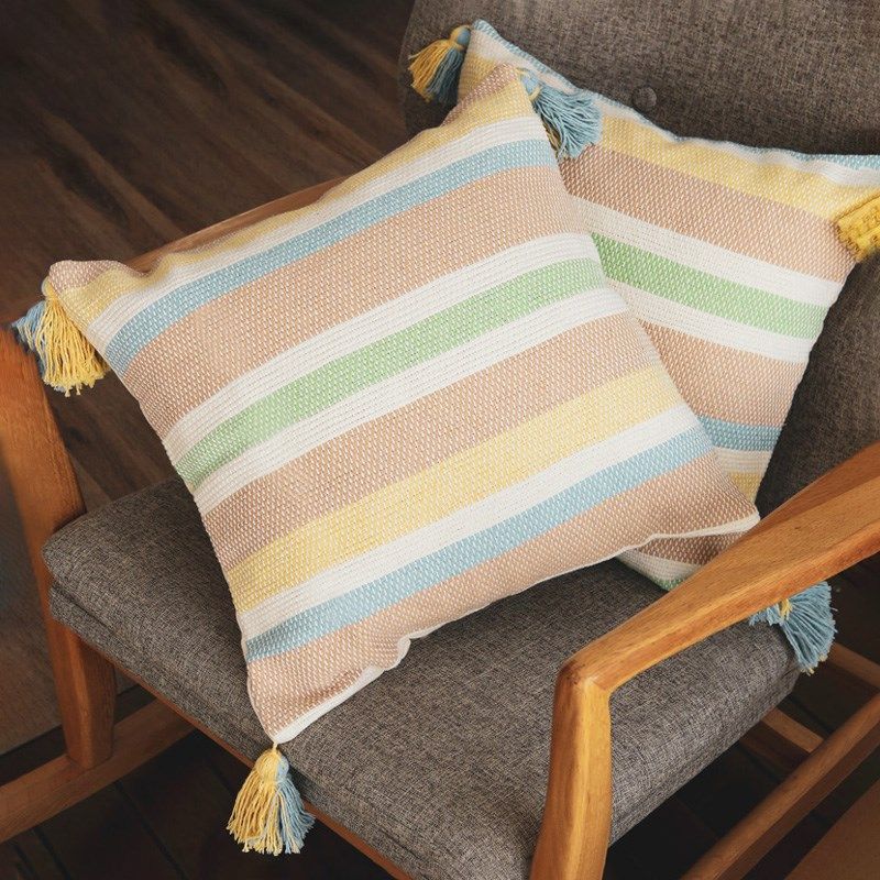 小清新流苏抱枕现代简约沙发靠枕办公室午睡枕家用客厅腰枕套含芯