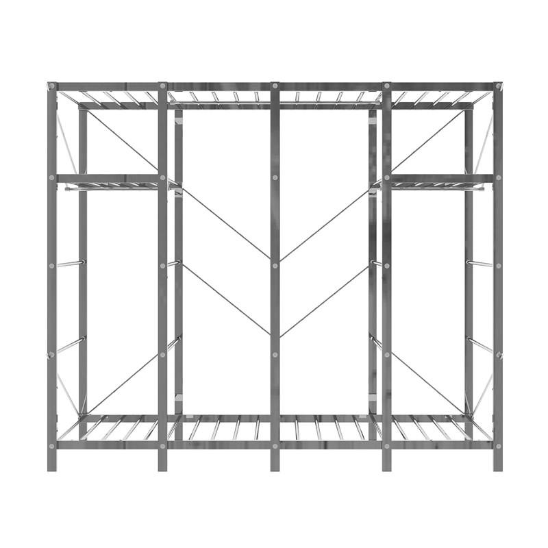 简易衣柜不锈钢出租房用加固简约组装结实耐用家用可折叠钢架衣柜