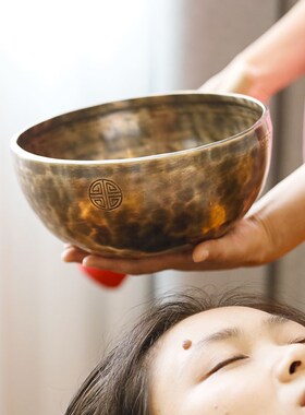 满月钵om钵 尼泊尔手工铜碗梵音钵静心佛音钵西藏一套7个颂钵全套