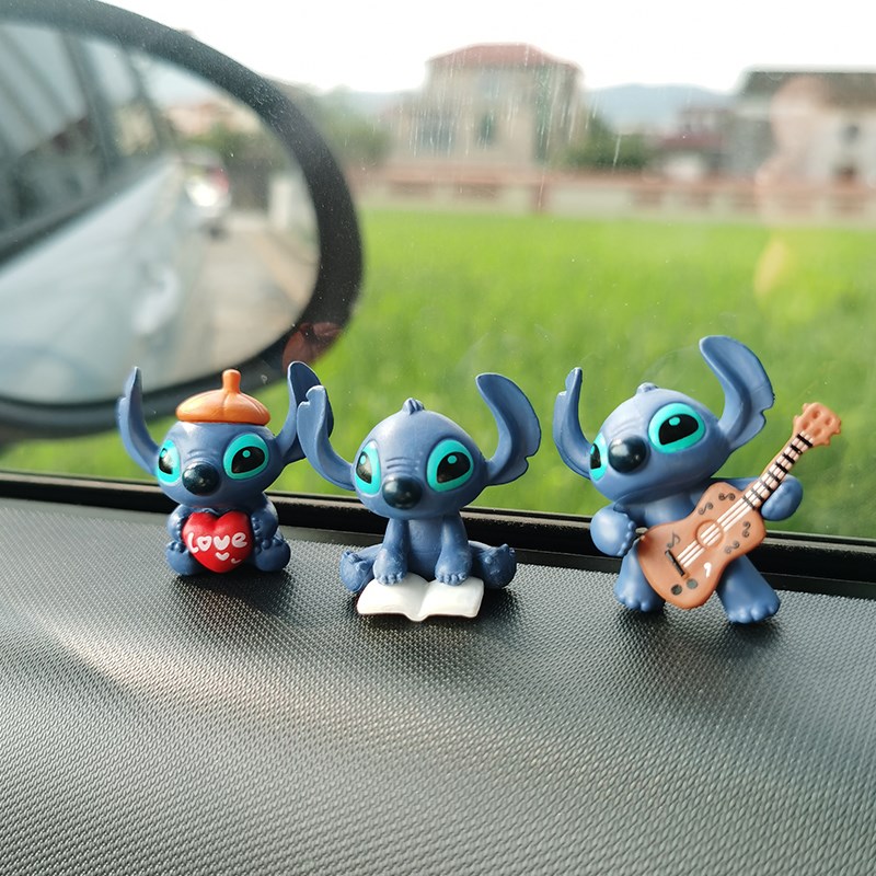 车载史迪仔摆件可爱玩偶卡通汽车治愈系车内中控装饰品公仔女男生