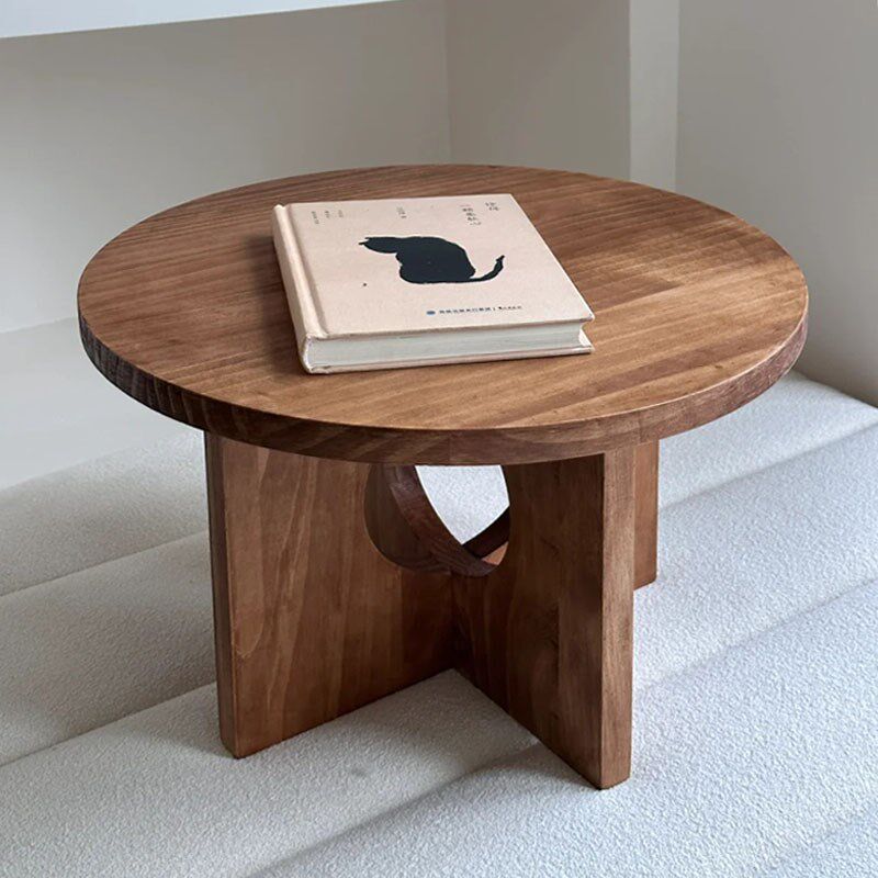 恬梦家居迷你型小茶几诧寂风实木简约儿童小圆桌飘窗休闲小桌子