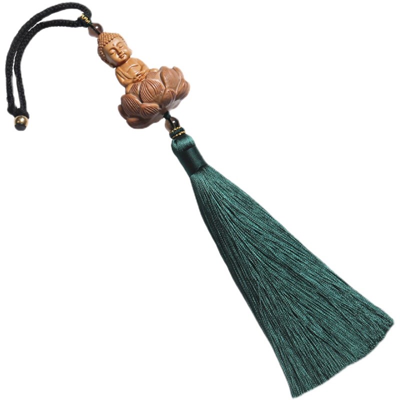 佛佑一生黄杨木汽车挂件车内吊饰品高档平安符车载后视镜吊坠礼品