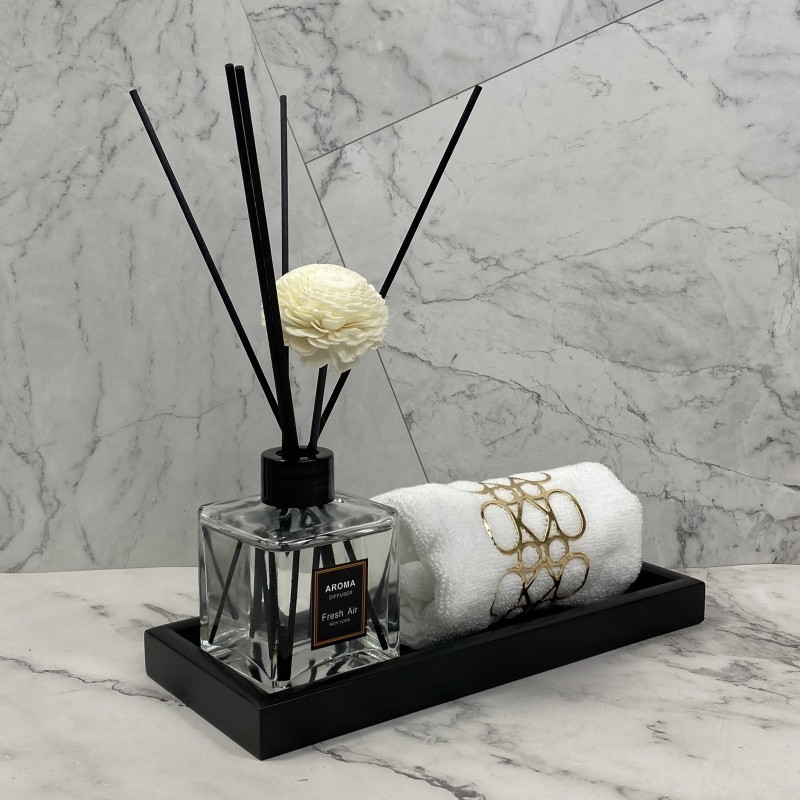 卫生间软装饰品摆件样板间家居瓷砖厂简约时尚浴室托盘香薰毛巾